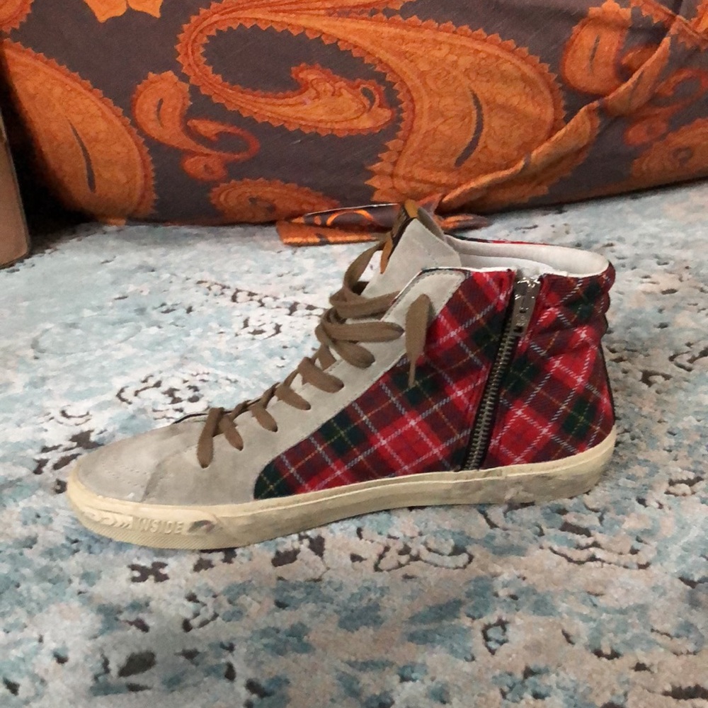 Golden goose, Tartan plaid mid sneakers, size 40